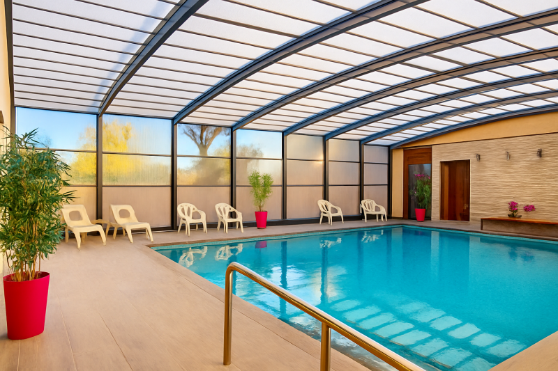 Piscine chauffée à 29°c et couverte